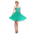 Grace Karin Strapless Sweetheart Short Chiffon Green Vestidos de dama de honra CL6049-5